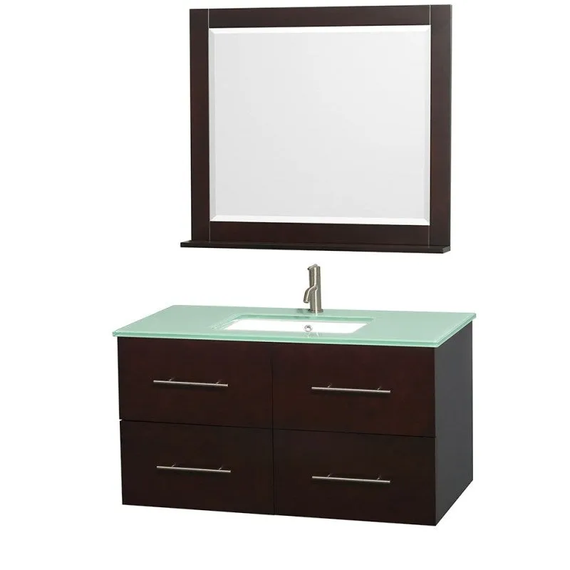 Wyndham Collection Centra 42" Single Bathroom Vanity for Undermount Sinks - Espresso WC-WHE009-42-SGL-VAN-ESP-