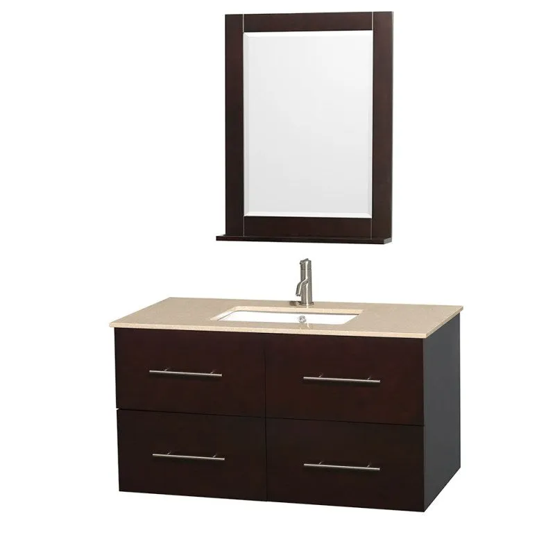 Wyndham Collection Centra 42" Single Bathroom Vanity for Undermount Sinks - Espresso WC-WHE009-42-SGL-VAN-ESP-