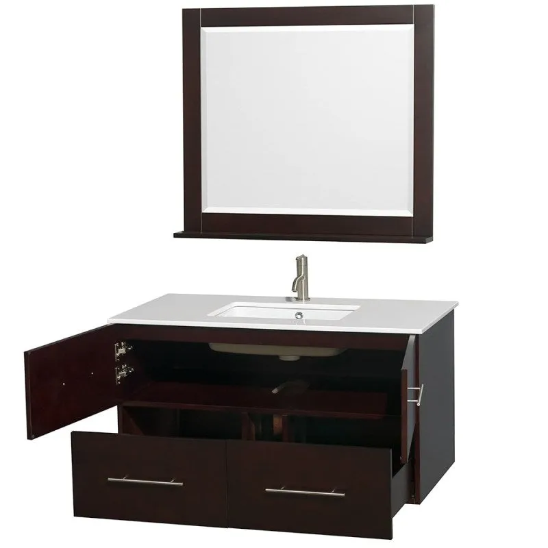 Wyndham Collection Centra 42" Single Bathroom Vanity for Undermount Sinks - Espresso WC-WHE009-42-SGL-VAN-ESP-
