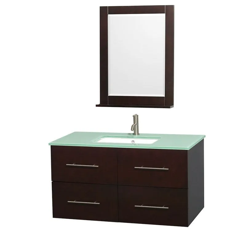 Wyndham Collection Centra 42" Single Bathroom Vanity for Undermount Sinks - Espresso WC-WHE009-42-SGL-VAN-ESP-