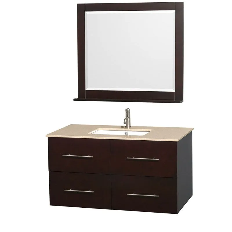 Wyndham Collection Centra 42" Single Bathroom Vanity for Undermount Sinks - Espresso WC-WHE009-42-SGL-VAN-ESP-