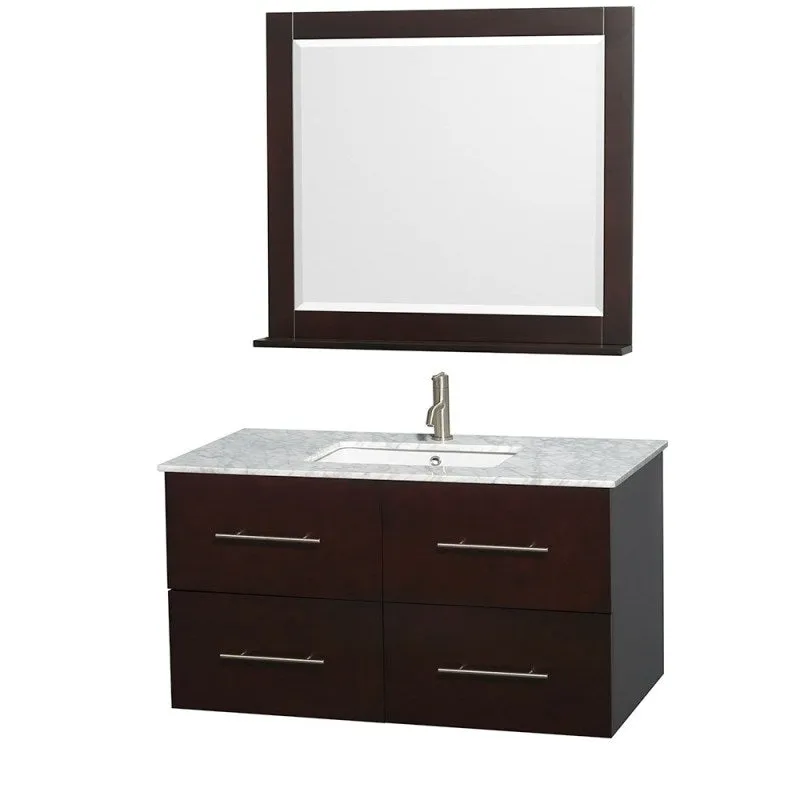 Wyndham Collection Centra 42" Single Bathroom Vanity for Undermount Sinks - Espresso WC-WHE009-42-SGL-VAN-ESP-