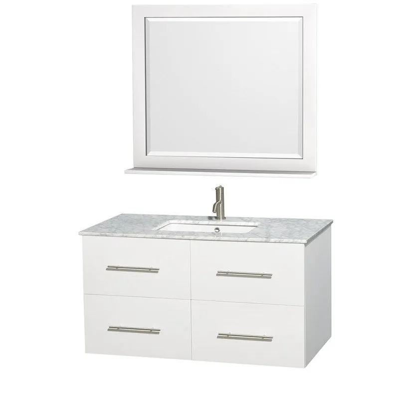 Wyndham Collection Centra 42" Single Bathroom Vanity for Undermount Sinks - Matte White WC-WHE009-42-SGL-VAN-WHT-
