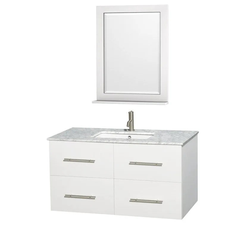 Wyndham Collection Centra 42" Single Bathroom Vanity for Undermount Sinks - Matte White WC-WHE009-42-SGL-VAN-WHT-