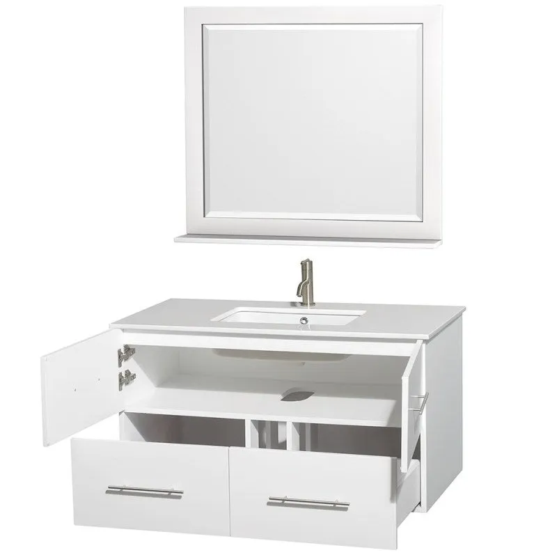 Wyndham Collection Centra 42" Single Bathroom Vanity for Undermount Sinks - Matte White WC-WHE009-42-SGL-VAN-WHT-
