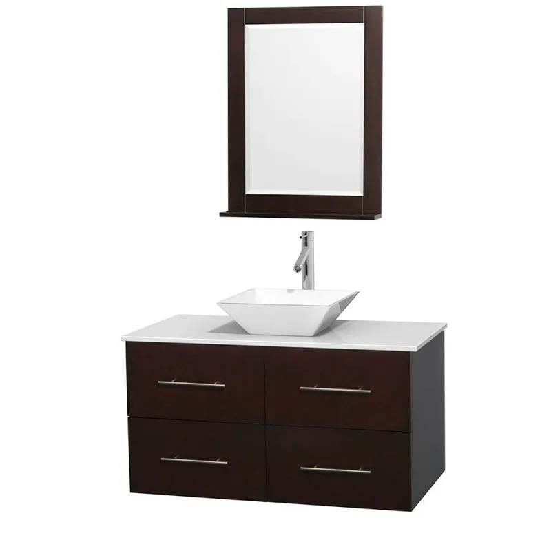 Wyndham Collection Centra 42" Single Bathroom Vanity Set for Vessel Sink - Espresso WC-WHE009-42-SGL-VAN-ESP