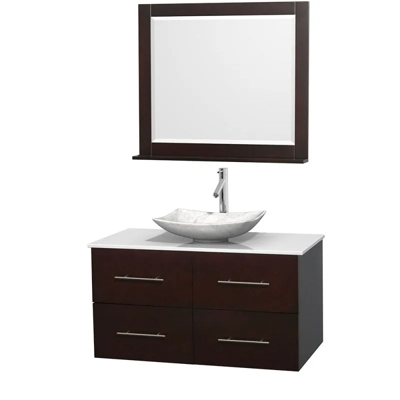 Wyndham Collection Centra 42" Single Bathroom Vanity Set for Vessel Sink - Espresso WC-WHE009-42-SGL-VAN-ESP