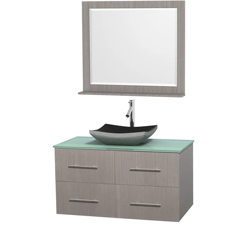 Wyndham Collection Centra 42" Single Bathroom Vanity Set for Vessel Sink - Gray Oak WC-WHE009-42-SGL-VAN-GRO