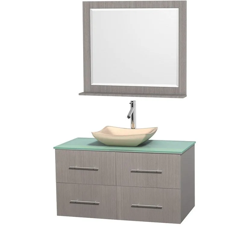 Wyndham Collection Centra 42" Single Bathroom Vanity Set for Vessel Sink - Gray Oak WC-WHE009-42-SGL-VAN-GRO