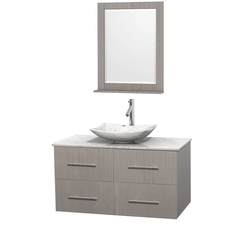 Wyndham Collection Centra 42" Single Bathroom Vanity Set for Vessel Sink - Gray Oak WC-WHE009-42-SGL-VAN-GRO