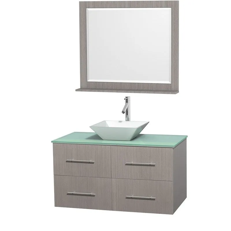 Wyndham Collection Centra 42" Single Bathroom Vanity Set for Vessel Sink - Gray Oak WC-WHE009-42-SGL-VAN-GRO