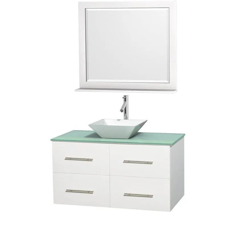 Wyndham Collection Centra 42" Single Bathroom Vanity Set for Vessel Sink - Matte White WC-WHE009-42-SGL-VAN-WHT