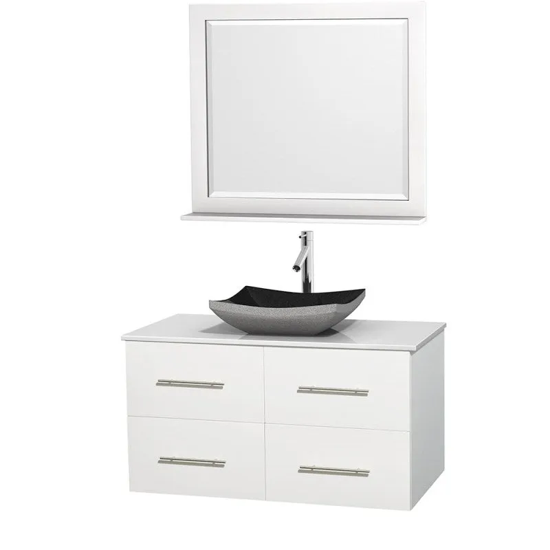 Wyndham Collection Centra 42" Single Bathroom Vanity Set for Vessel Sink - Matte White WC-WHE009-42-SGL-VAN-WHT