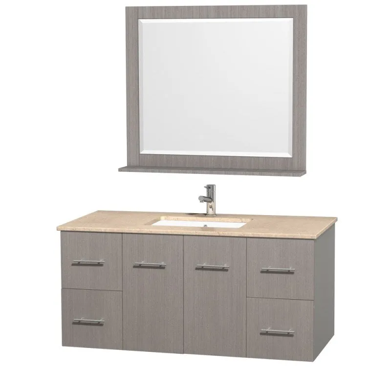 Wyndham Collection Centra 48" Single Bathroom Vanity for Undermount Sinks - Gray Oak WC-WHE009-48-SGL-VAN-GRO-