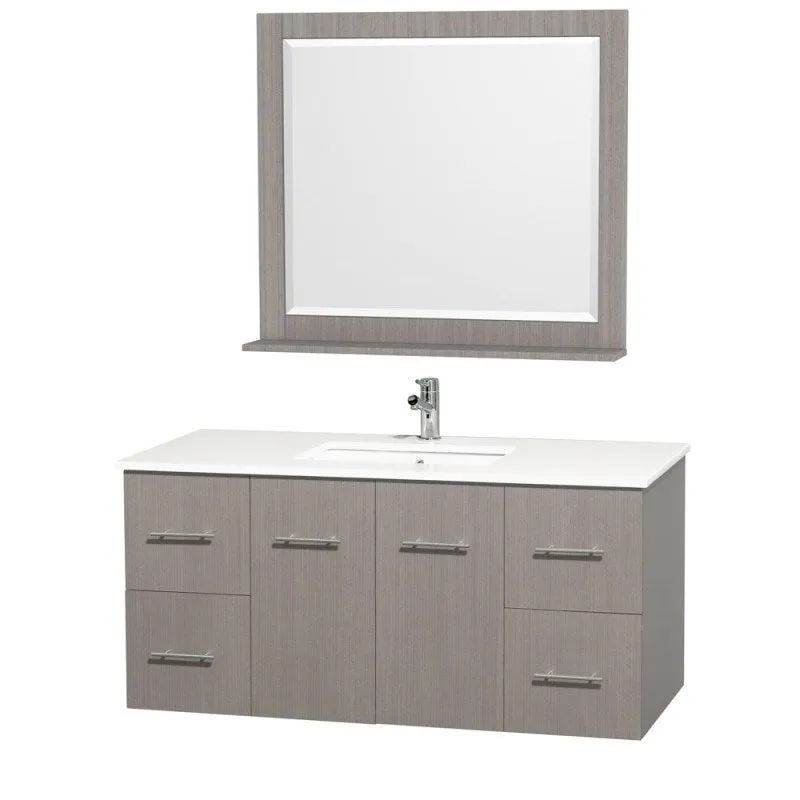 Wyndham Collection Centra 48" Single Bathroom Vanity for Undermount Sinks - Gray Oak WC-WHE009-48-SGL-VAN-GRO-