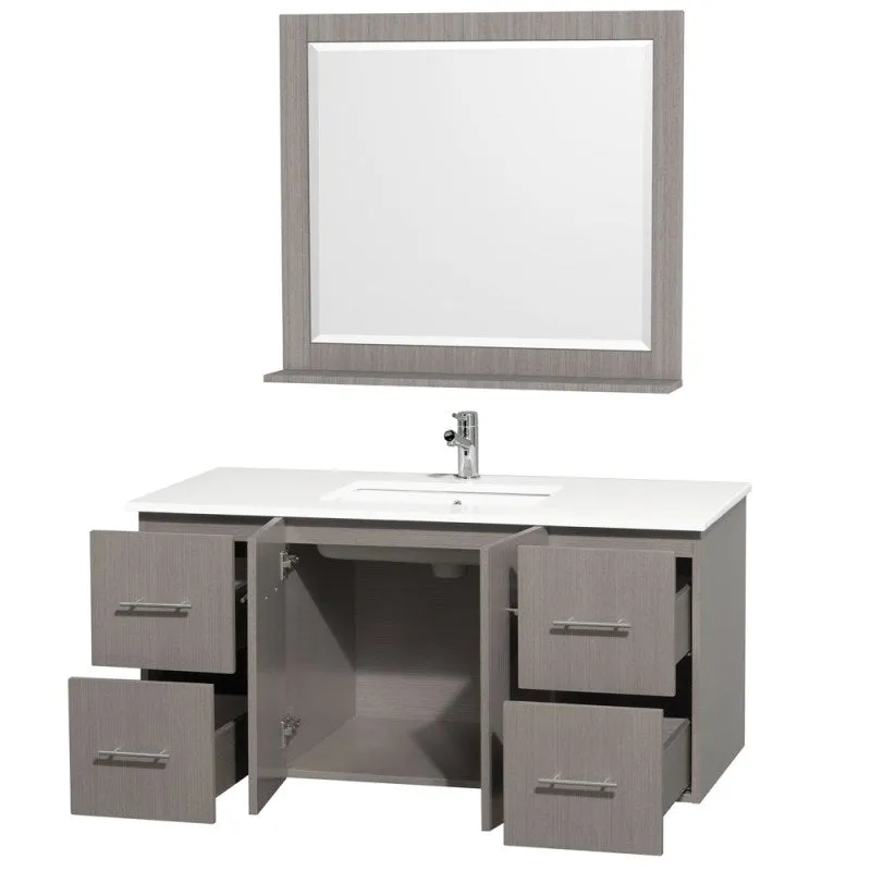 Wyndham Collection Centra 48" Single Bathroom Vanity for Undermount Sinks - Gray Oak WC-WHE009-48-SGL-VAN-GRO-