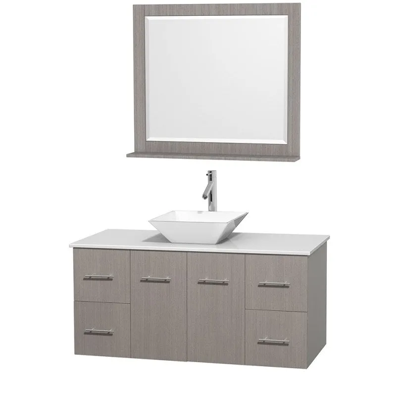 Wyndham Collection Centra 48" Single Bathroom Vanity Set for Vessel Sink - Gray Oak WC-WHE009-48-SGL-VAN-GRO