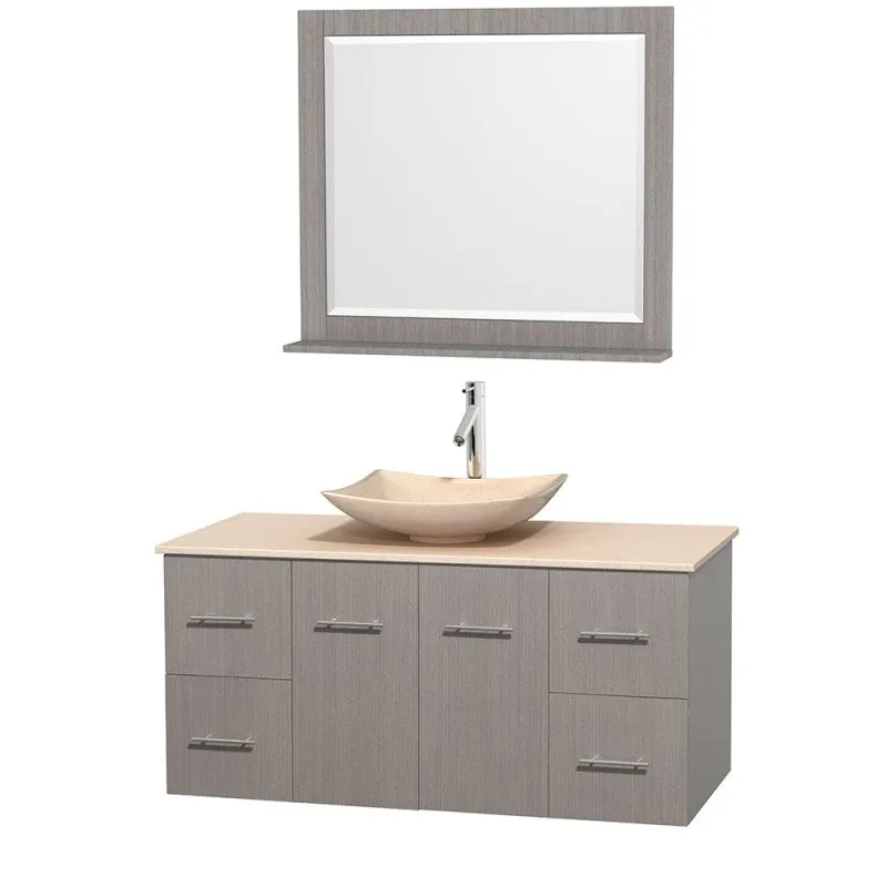 Wyndham Collection Centra 48" Single Bathroom Vanity Set for Vessel Sink - Gray Oak WC-WHE009-48-SGL-VAN-GRO
