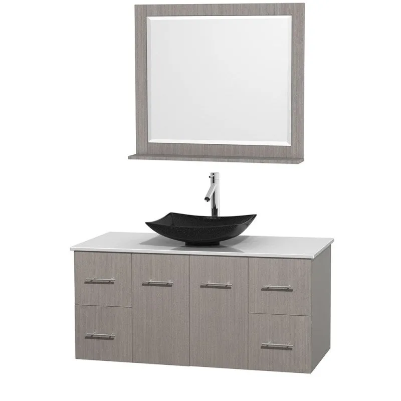 Wyndham Collection Centra 48" Single Bathroom Vanity Set for Vessel Sink - Gray Oak WC-WHE009-48-SGL-VAN-GRO