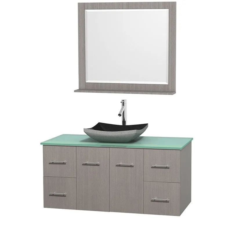 Wyndham Collection Centra 48" Single Bathroom Vanity Set for Vessel Sink - Gray Oak WC-WHE009-48-SGL-VAN-GRO