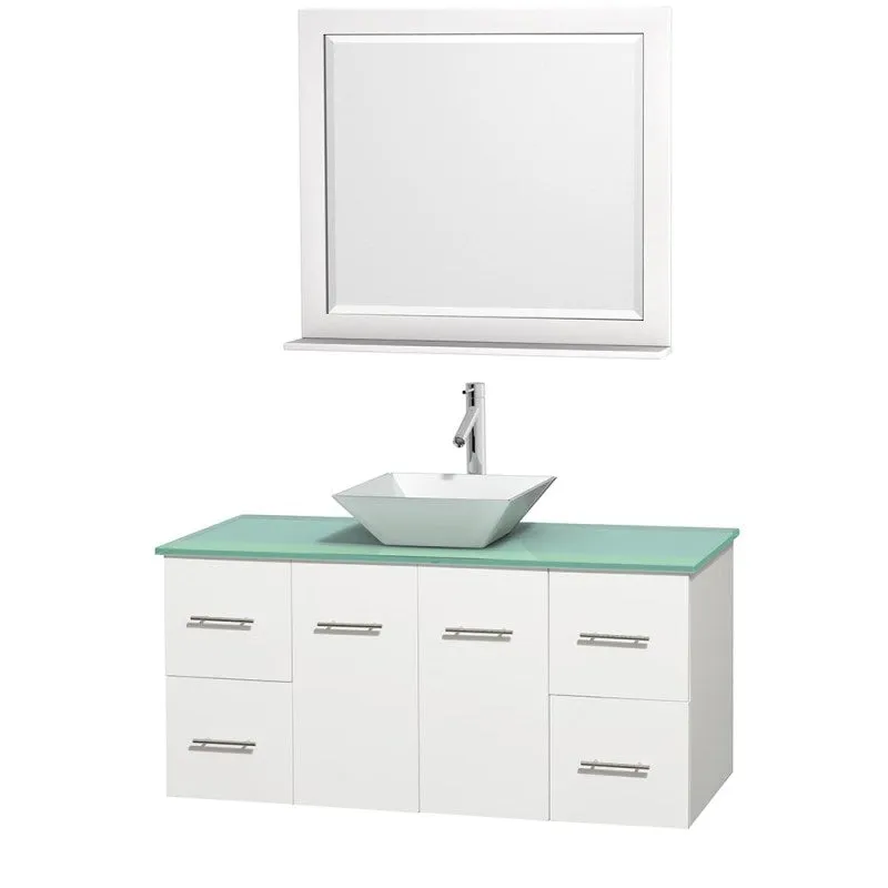 Wyndham Collection Centra 48" Single Bathroom Vanity Set for Vessel Sink - Matte White WC-WHE009-48-SGL-VAN-WHT