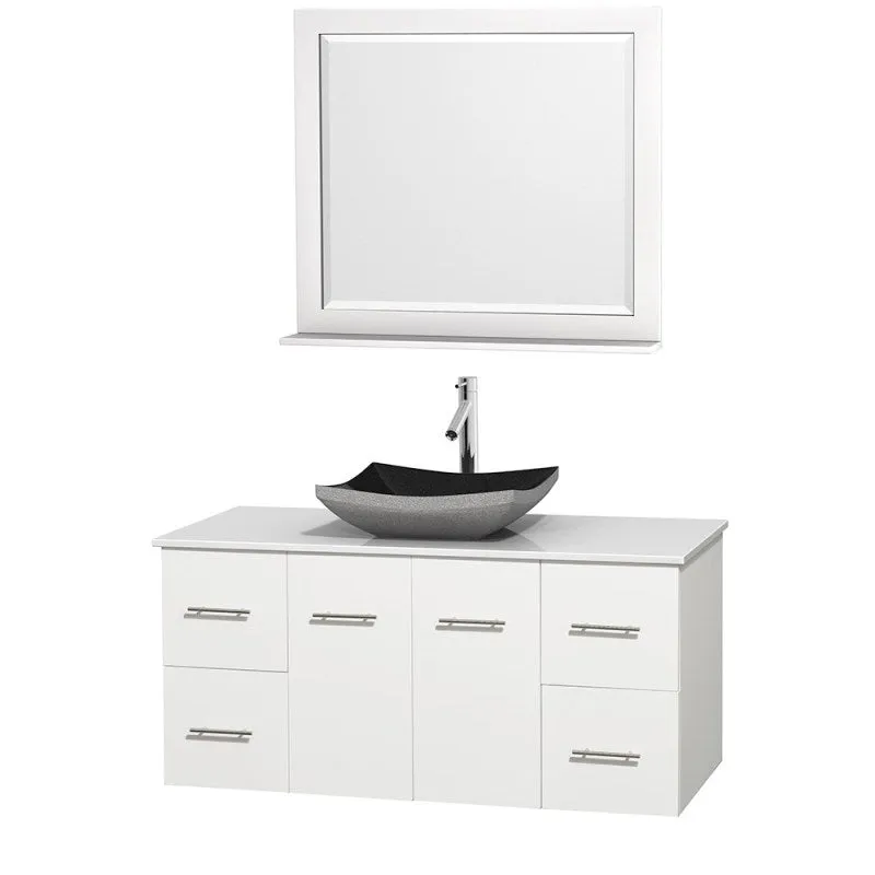 Wyndham Collection Centra 48" Single Bathroom Vanity Set for Vessel Sink - Matte White WC-WHE009-48-SGL-VAN-WHT
