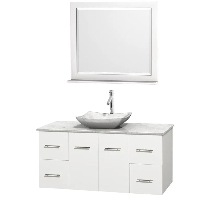Wyndham Collection Centra 48" Single Bathroom Vanity Set for Vessel Sink - Matte White WC-WHE009-48-SGL-VAN-WHT