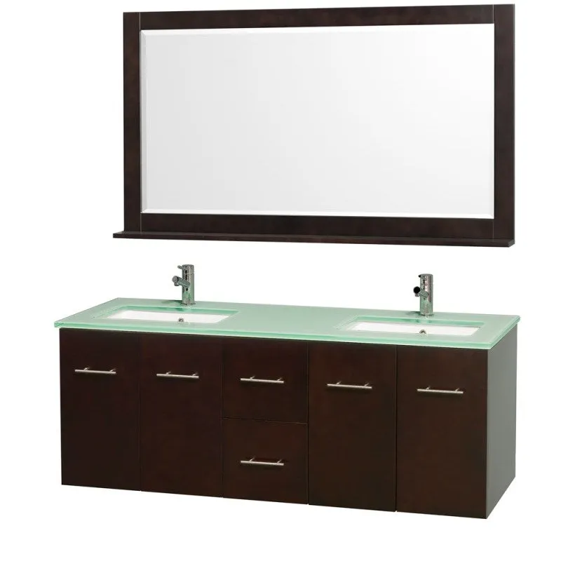 Wyndham Collection Centra 60" Double Bathroom Vanity for Undermount Sinks - Espresso WC-WHE009-60-DBL-VAN-ESP-