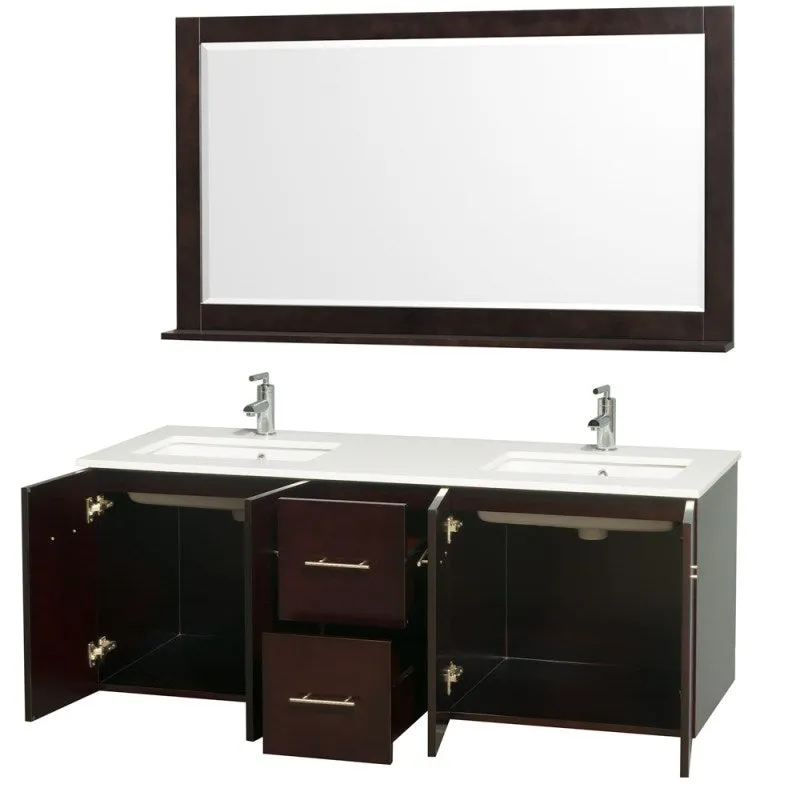 Wyndham Collection Centra 60" Double Bathroom Vanity for Undermount Sinks - Espresso WC-WHE009-60-DBL-VAN-ESP-
