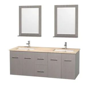 Wyndham Collection Centra 60" Double Bathroom Vanity for Undermount Sinks - Gray Oak WC-WHE009-60-DBL-VAN-GRO-