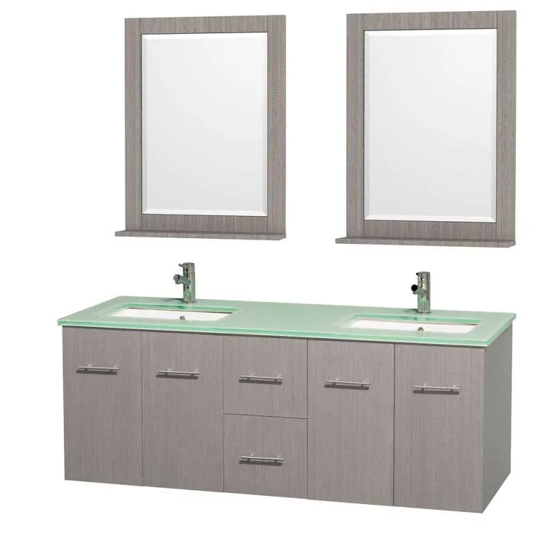 Wyndham Collection Centra 60" Double Bathroom Vanity for Undermount Sinks - Gray Oak WC-WHE009-60-DBL-VAN-GRO-