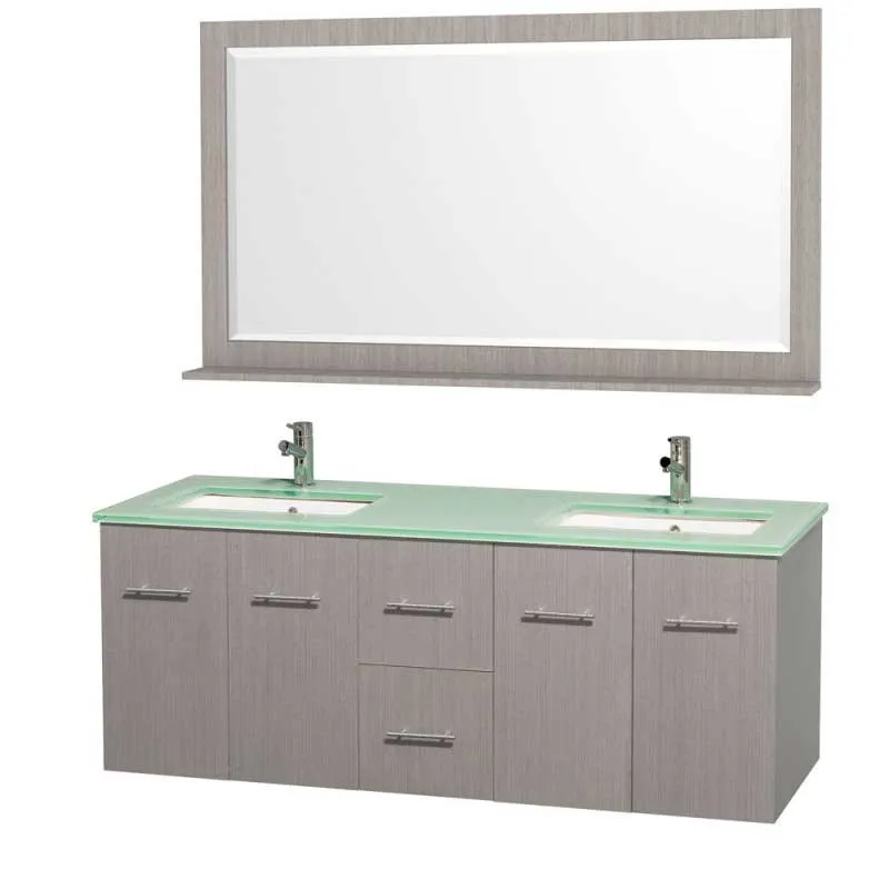 Wyndham Collection Centra 60" Double Bathroom Vanity for Undermount Sinks - Gray Oak WC-WHE009-60-DBL-VAN-GRO-