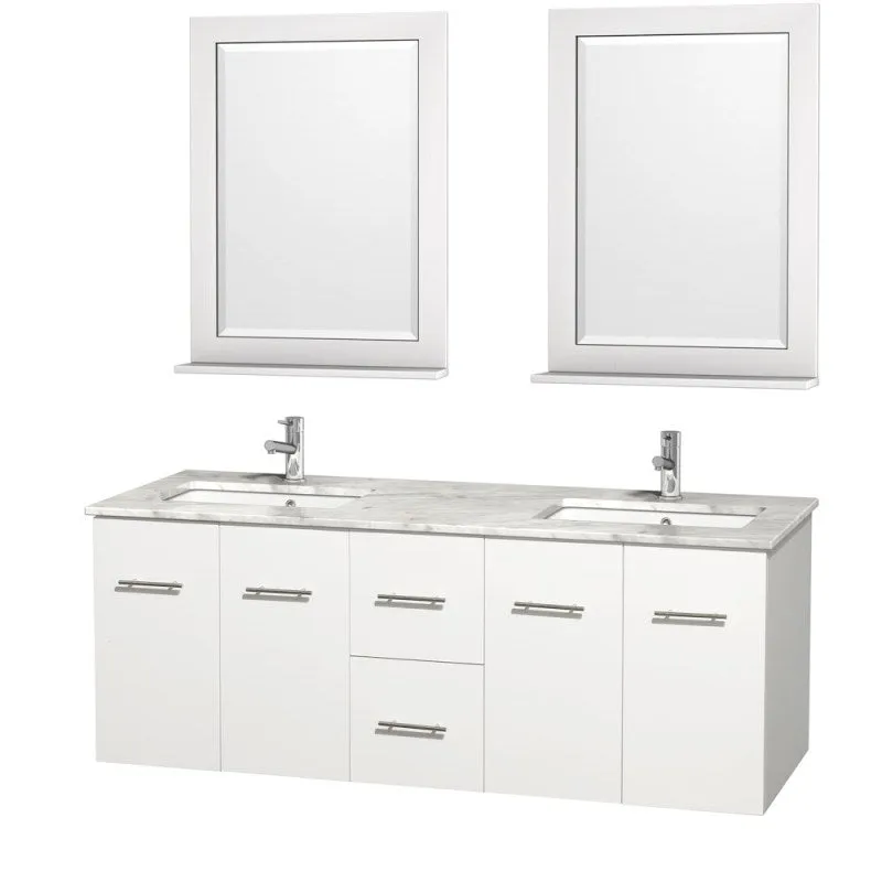 Wyndham Collection Centra 60" Double Bathroom Vanity for Undermount Sinks - Matte White WC-WHE009-60-DBL-VAN-WHT-