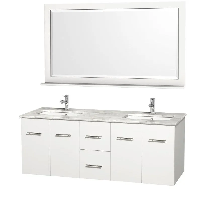 Wyndham Collection Centra 60" Double Bathroom Vanity for Undermount Sinks - Matte White WC-WHE009-60-DBL-VAN-WHT-