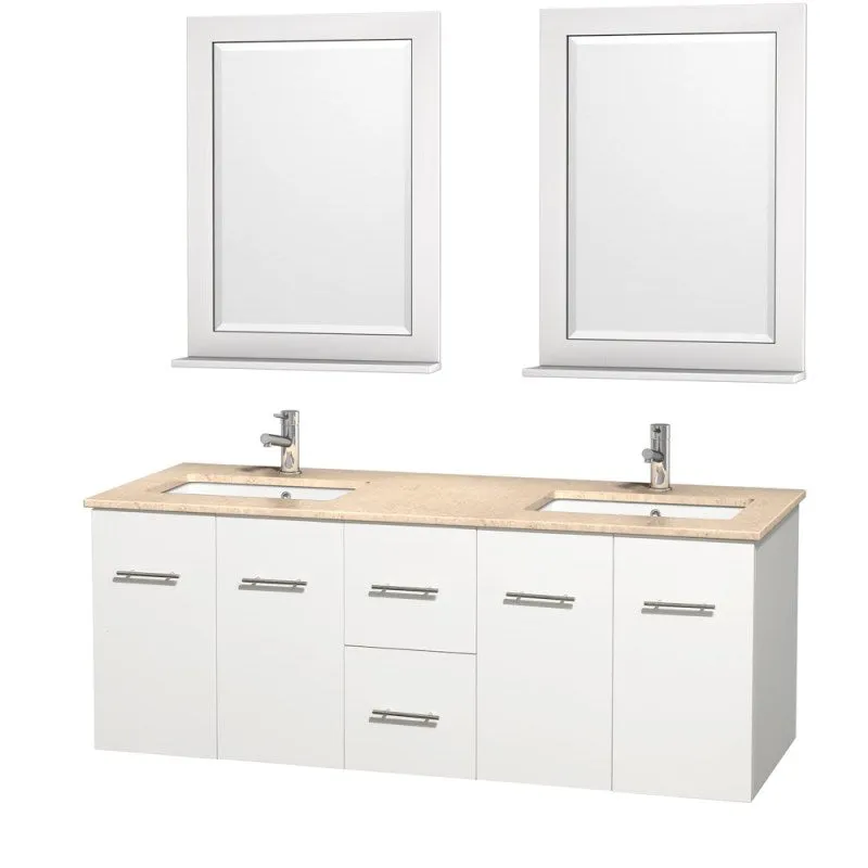 Wyndham Collection Centra 60" Double Bathroom Vanity for Undermount Sinks - Matte White WC-WHE009-60-DBL-VAN-WHT-