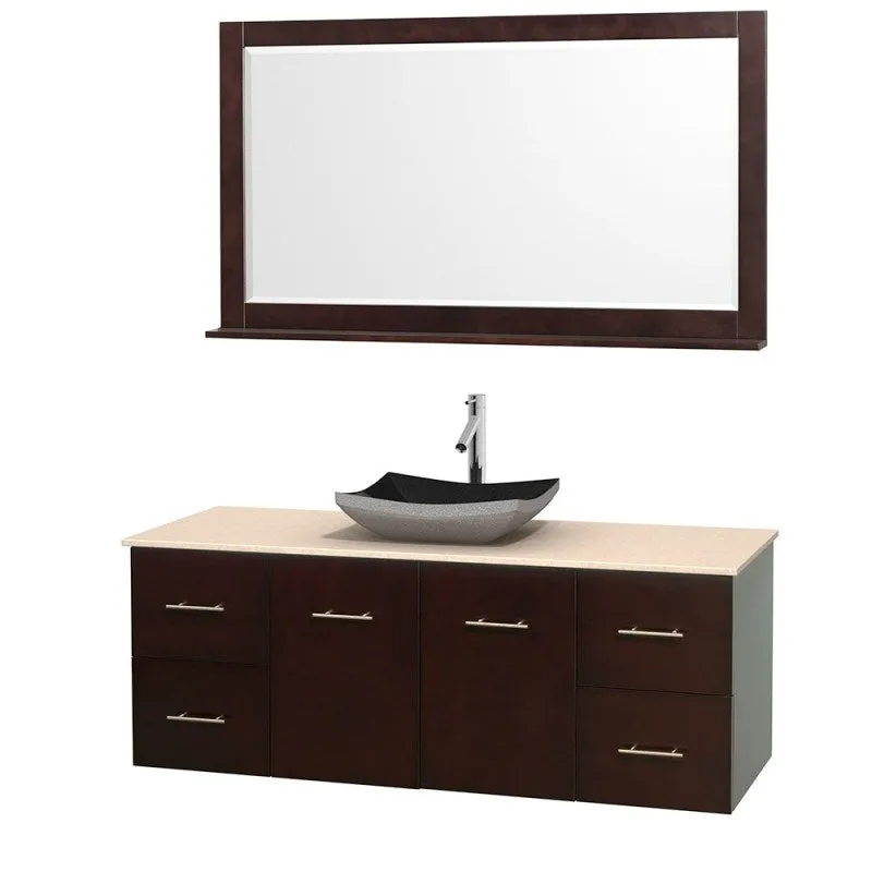 Wyndham Collection Centra 60" Single Bathroom Vanity Set for Vessel Sink - Espresso WC-WHE009-60-SGL-VAN-ESP