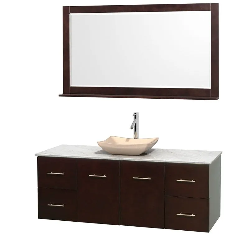Wyndham Collection Centra 60" Single Bathroom Vanity Set for Vessel Sink - Espresso WC-WHE009-60-SGL-VAN-ESP