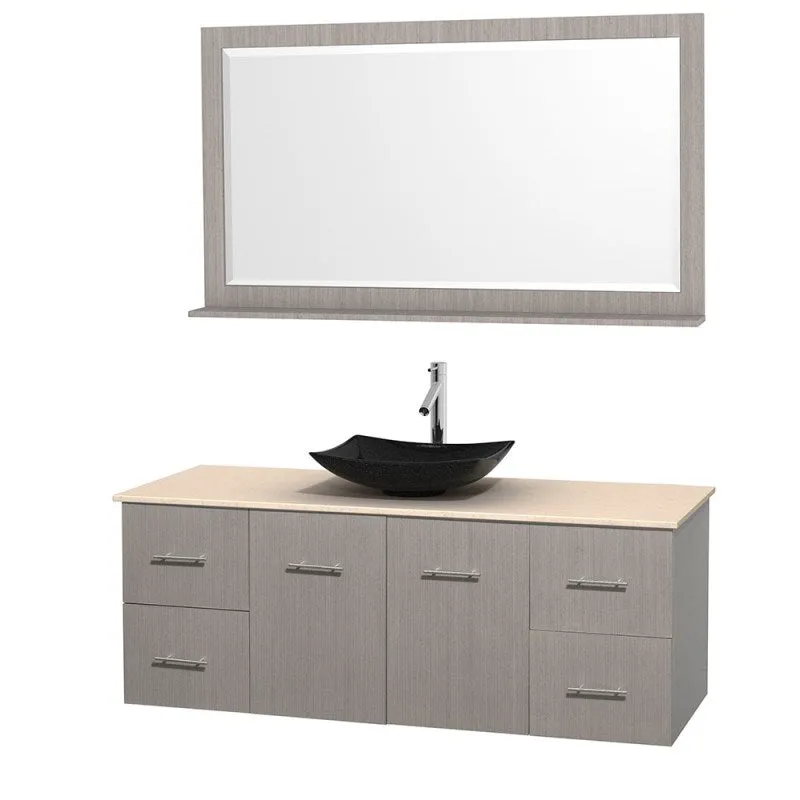 Wyndham Collection Centra 60" Single Bathroom Vanity Set for Vessel Sink - Gray Oak WC-WHE009-60-SGL-VAN-GRO