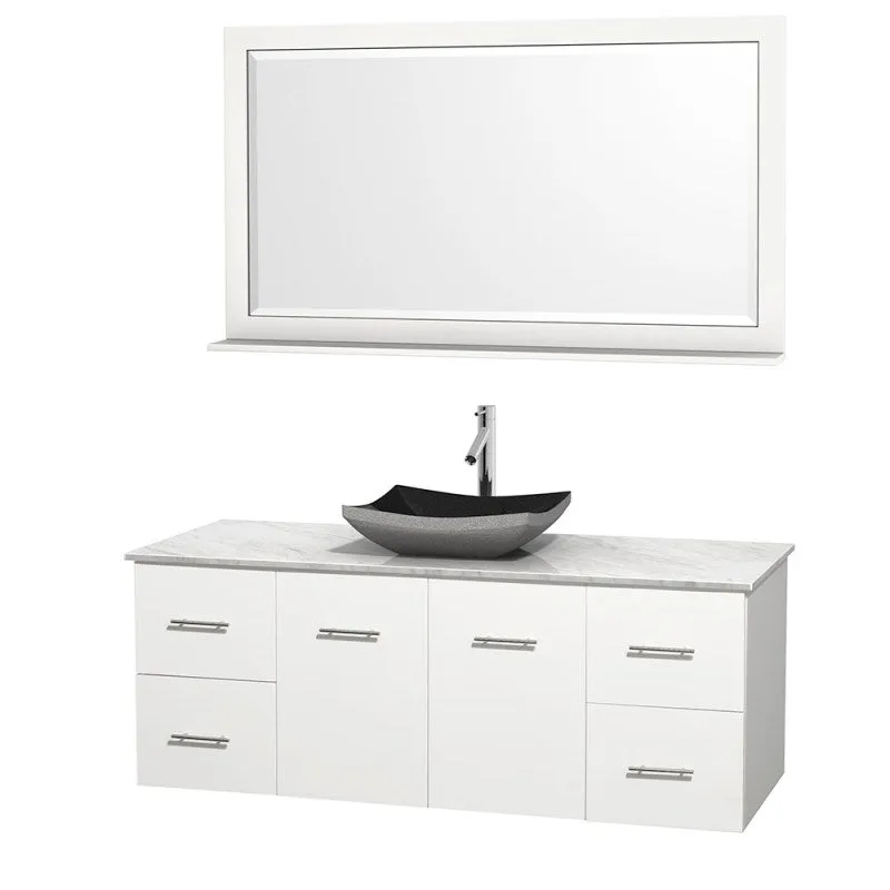 Wyndham Collection Centra 60" Single Bathroom Vanity Set for Vessel Sink - Matte White WC-WHE009-60-SGL-VAN-WHT