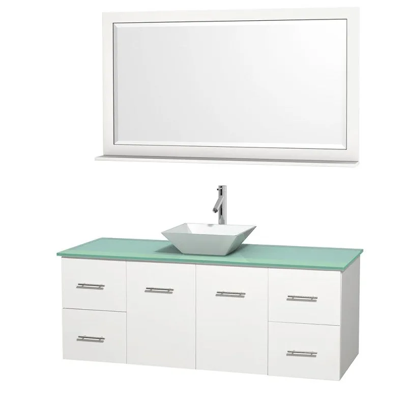 Wyndham Collection Centra 60" Single Bathroom Vanity Set for Vessel Sink - Matte White WC-WHE009-60-SGL-VAN-WHT