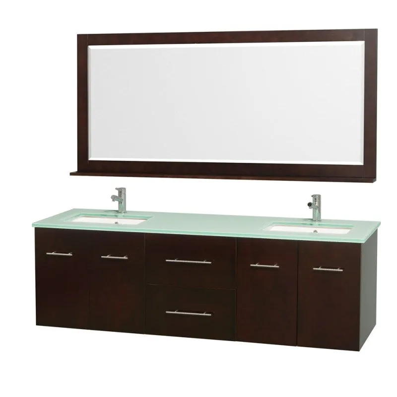 Wyndham Collection Centra 72" Double Bathroom Vanity for Undermount Sinks - Espresso WC-WHE009-72-DBL-VAN-ESP-