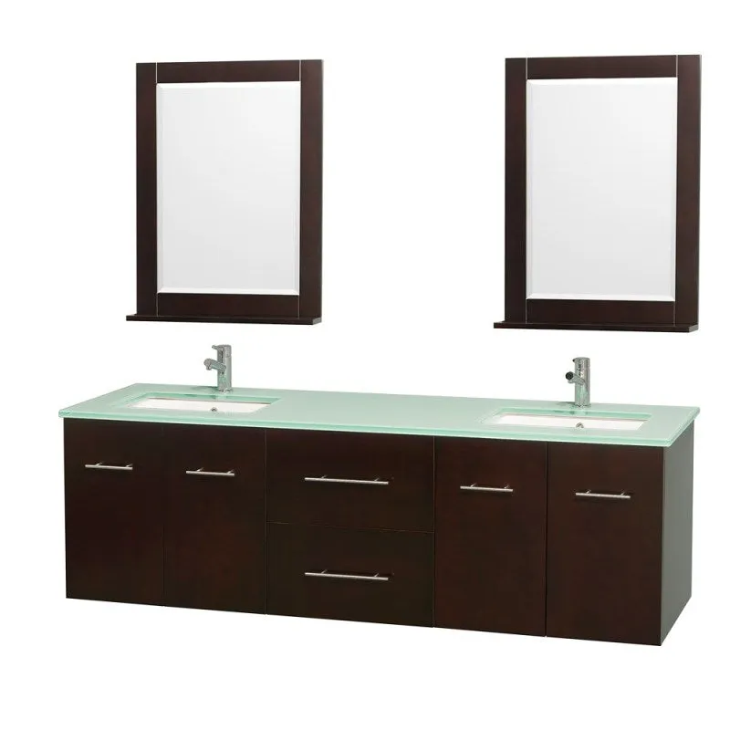 Wyndham Collection Centra 72" Double Bathroom Vanity for Undermount Sinks - Espresso WC-WHE009-72-DBL-VAN-ESP-