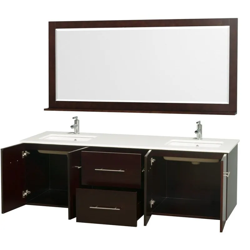 Wyndham Collection Centra 72" Double Bathroom Vanity for Undermount Sinks - Espresso WC-WHE009-72-DBL-VAN-ESP-