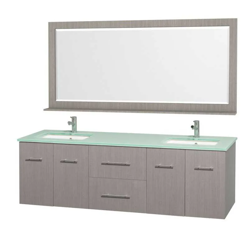 Wyndham Collection Centra 72" Double Bathroom Vanity for Undermount Sinks - Gray Oak WC-WHE009-72-DBL-VAN-GRO-