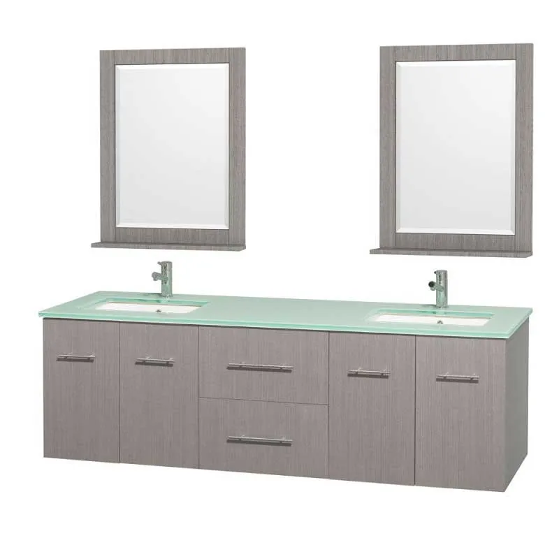 Wyndham Collection Centra 72" Double Bathroom Vanity for Undermount Sinks - Gray Oak WC-WHE009-72-DBL-VAN-GRO-