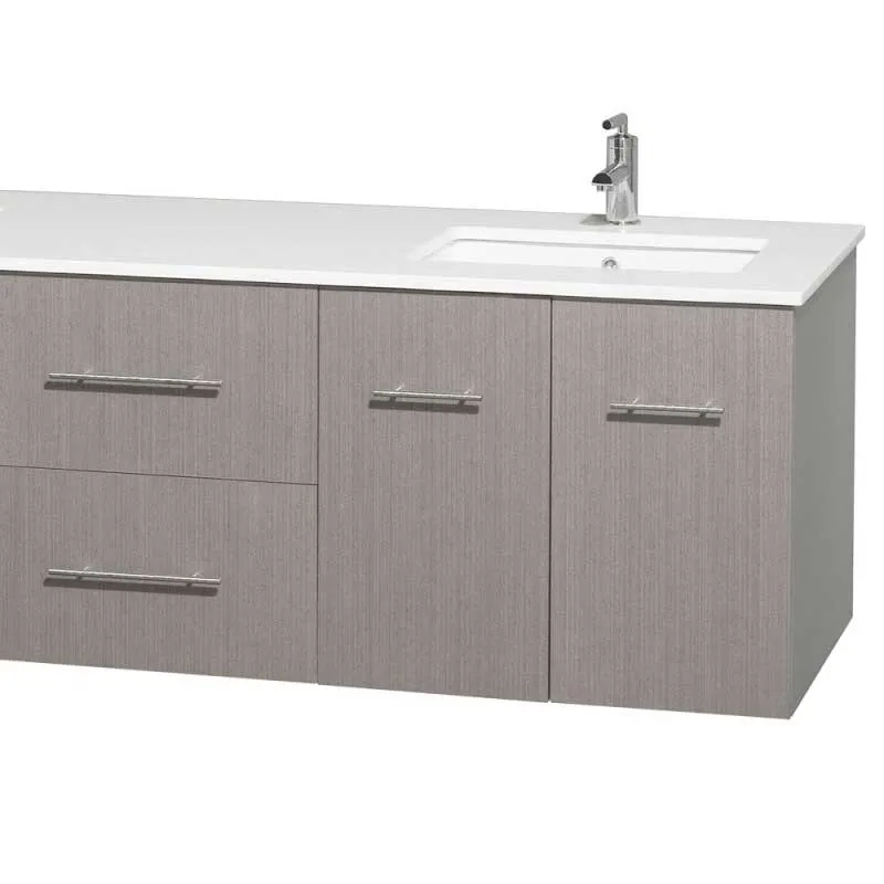 Wyndham Collection Centra 72" Double Bathroom Vanity for Undermount Sinks - Gray Oak WC-WHE009-72-DBL-VAN-GRO-