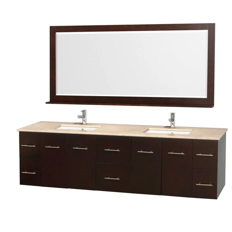 Wyndham Collection Centra 80" Double Bathroom Vanity for Undermount Sinks - Espresso WC-WHE009-80-DBL-VAN-ESP-