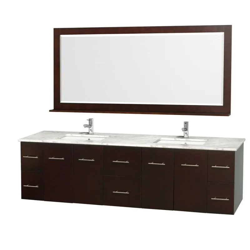 Wyndham Collection Centra 80" Double Bathroom Vanity for Undermount Sinks - Espresso WC-WHE009-80-DBL-VAN-ESP-