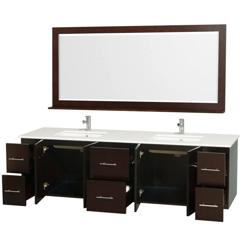 Wyndham Collection Centra 80" Double Bathroom Vanity for Undermount Sinks - Espresso WC-WHE009-80-DBL-VAN-ESP-