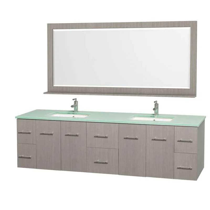 Wyndham Collection Centra 80" Double Bathroom Vanity for Undermount Sinks - Gray Oak WC-WHE009-80-DBL-VAN-GRO-